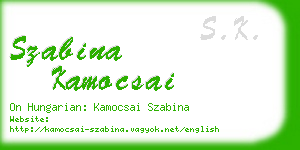 szabina kamocsai business card